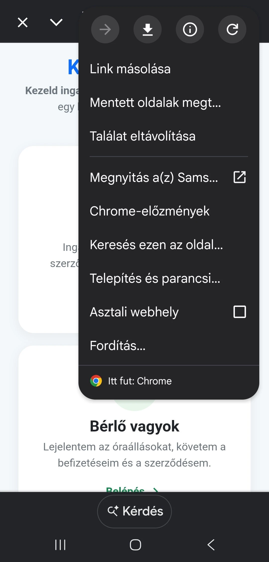 Válaszd a Telepítés és parancsikon opciót