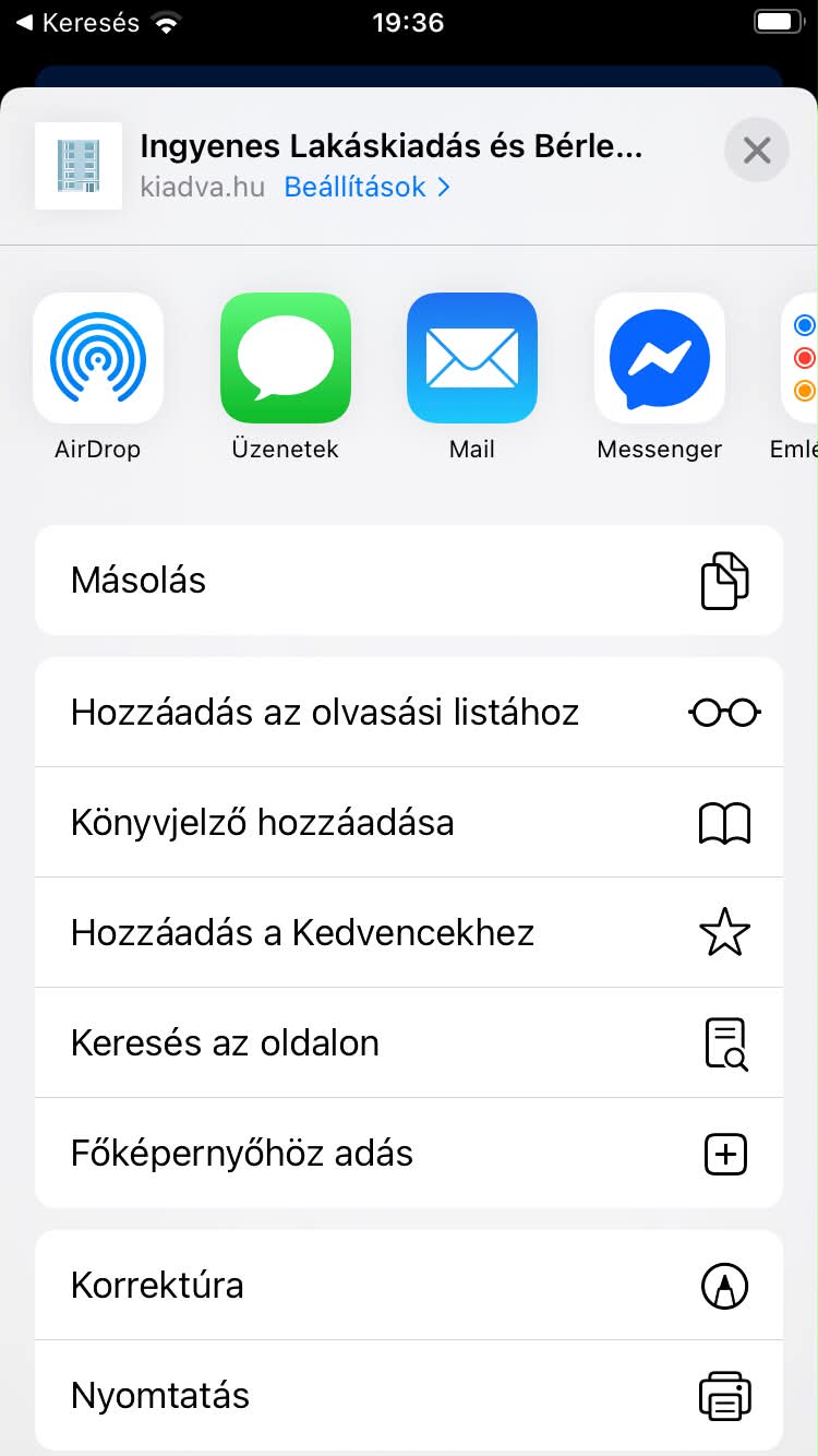Kattints a Safari megosztás ikonjára, majd válaszd a Főképernyőhöz adás opciót