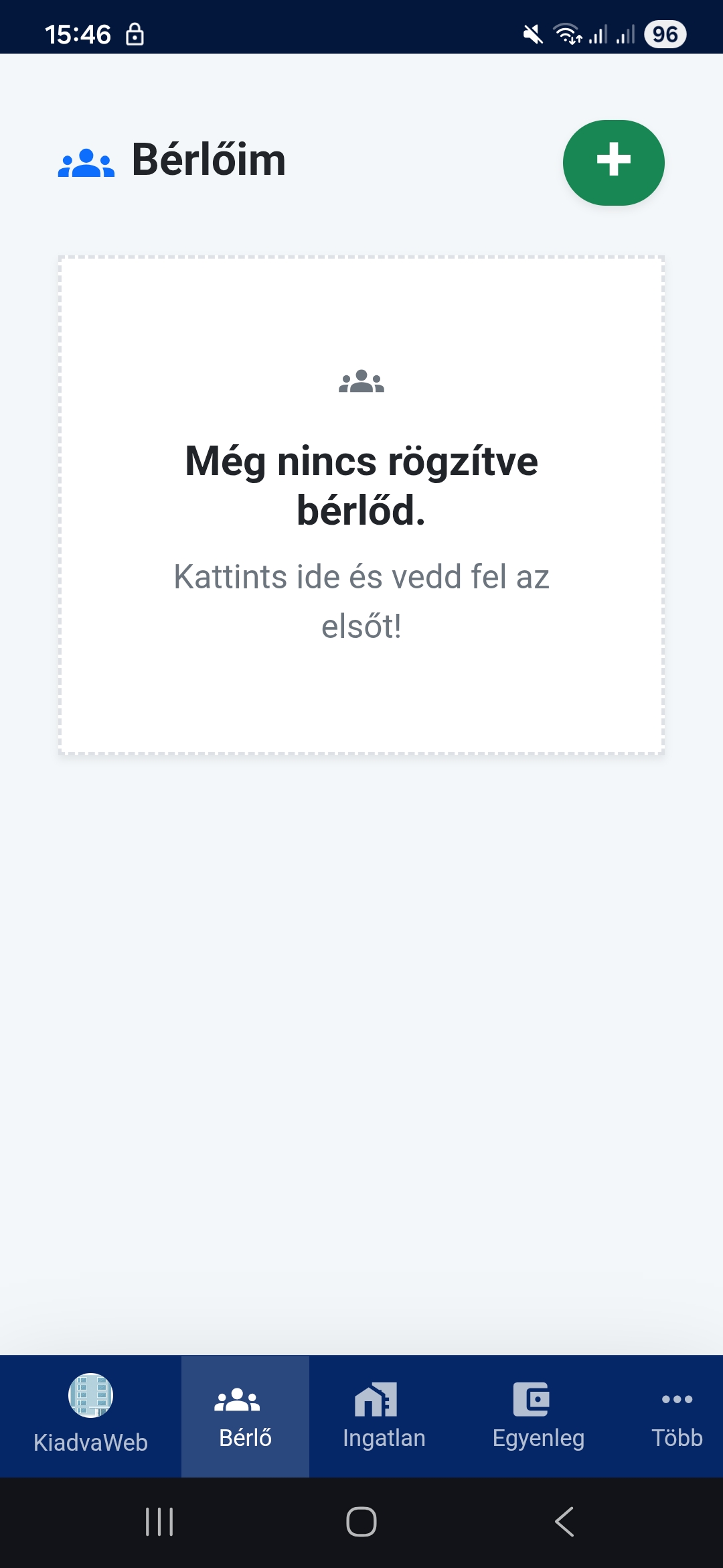 Új bérlő felület mobil nézetben