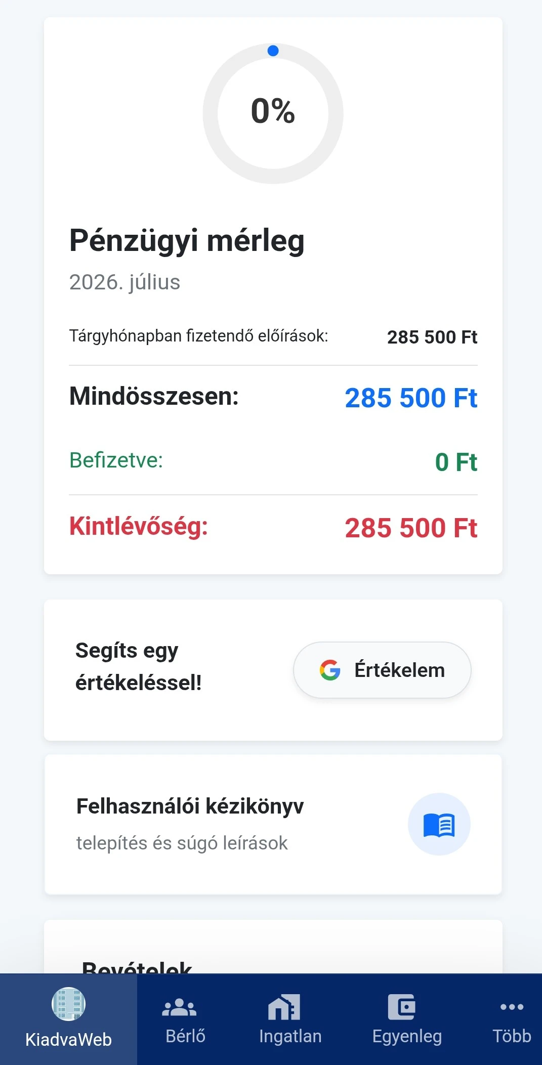 Befizetések követése